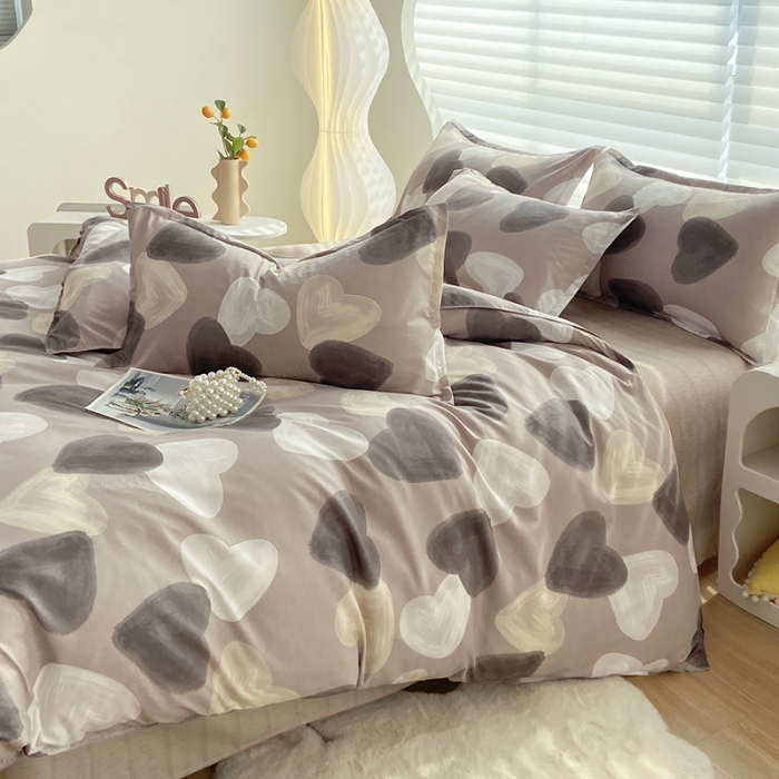 91家纺网 家纺一手货源 找家纺 楠沐 2025年新款亲肤水洗棉磨毛单被套 朱古力