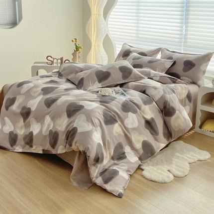 楠沐 2025年新款亲肤水洗棉磨毛单被套 朱古力