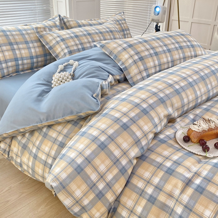 91家纺网 家纺一手货源 找家纺 楠沐 2025年新款亲肤水洗棉磨毛单被套 淡桔