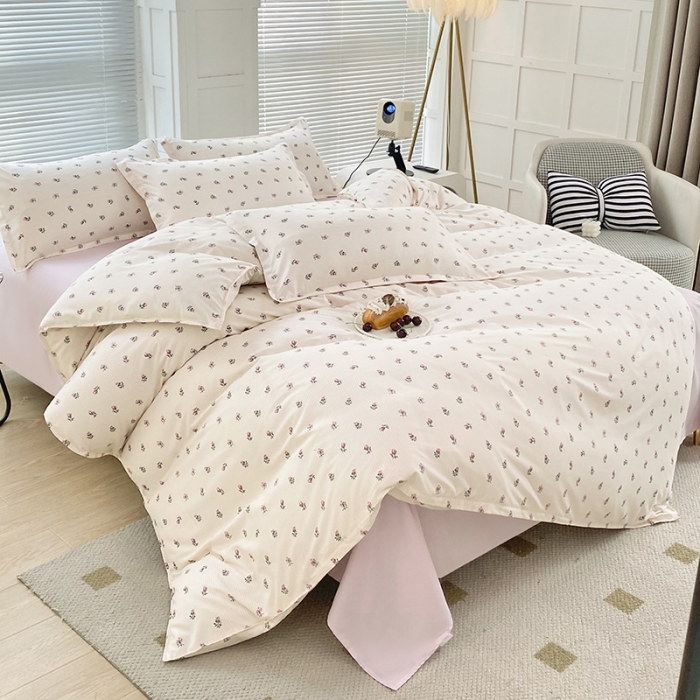 91家纺网 家纺一手货源 找家纺 楠沐 2025年新款亲肤水洗棉磨毛单被套 小月野