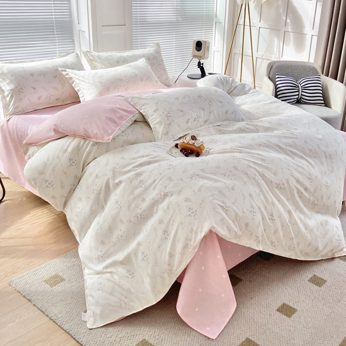 91家纺网 家纺一手货源 找家纺 楠沐 2026年新款亲肤水洗棉磨毛单被套 水墨花