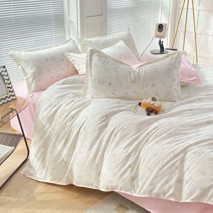 91家纺网 家纺一手货源 找家纺 楠沐 2026年新款亲肤水洗棉磨毛单被套 水墨花