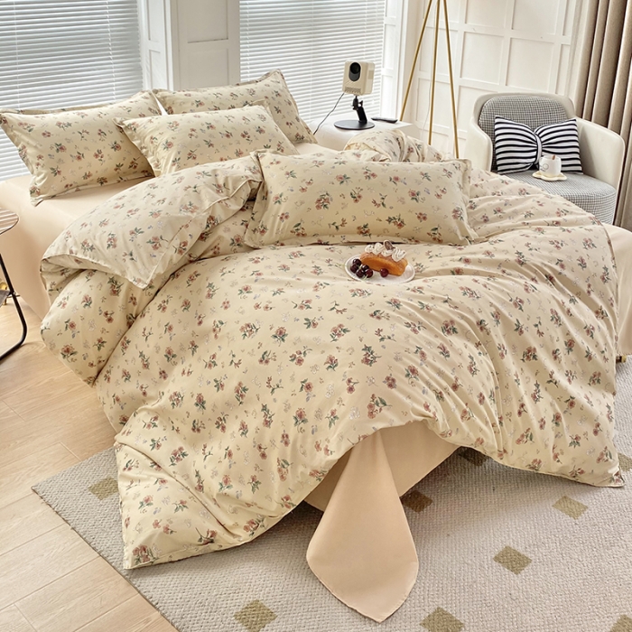 91家纺网 家纺一手货源 找家纺 楠沐 2025年新款亲肤水洗棉磨毛单被套 复古花