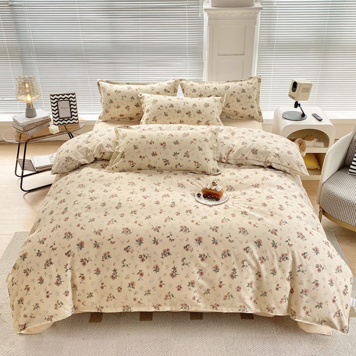 91家纺网 家纺一手货源 找家纺 楠沐 2025年新款亲肤水洗棉磨毛单被套 复古花