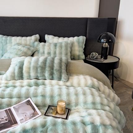 91家纺网 家纺一手货源 找家纺 （总）宜代光年 2023新款兔毛绒小泡泡四件套-七彩系列