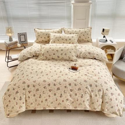 91家纺网 家纺一手货源 找家纺 楠沐 2025新款亲肤水洗棉磨毛四件套 复古花