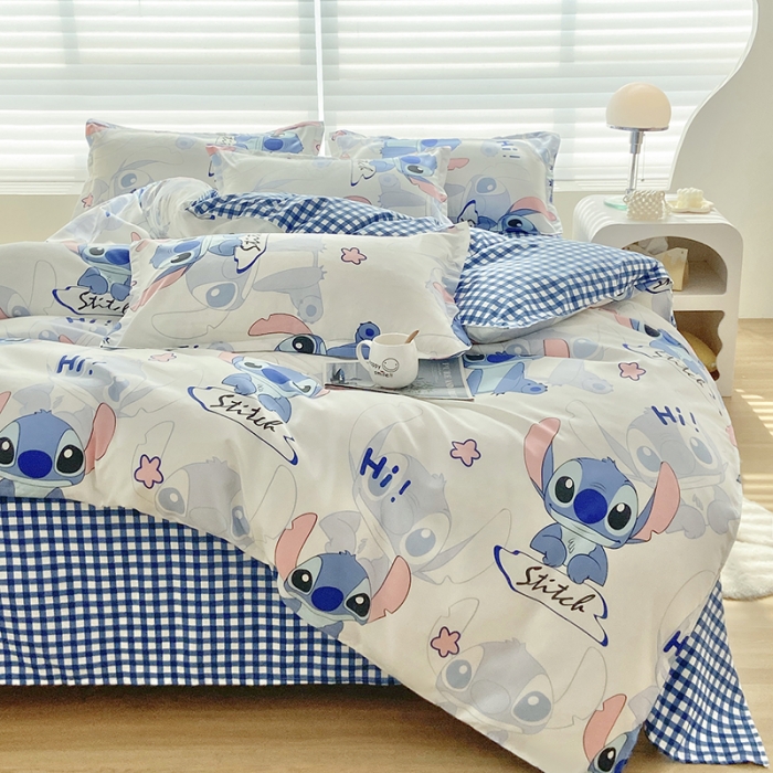 91家纺网 家纺一手货源 找家纺 楠沐 2025新款亲肤水洗棉磨毛四件套 史迪仔