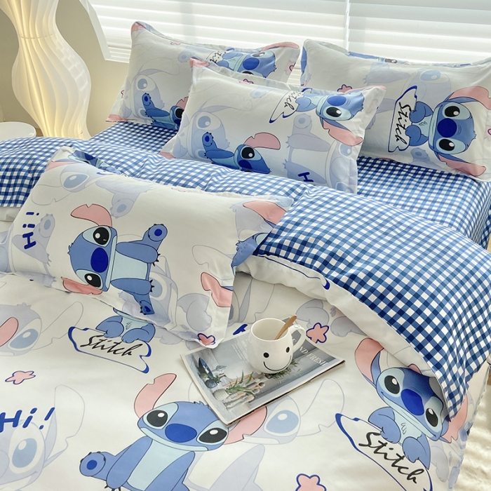 91家纺网 家纺一手货源 找家纺 楠沐 2025新款亲肤水洗棉磨毛四件套 史迪仔