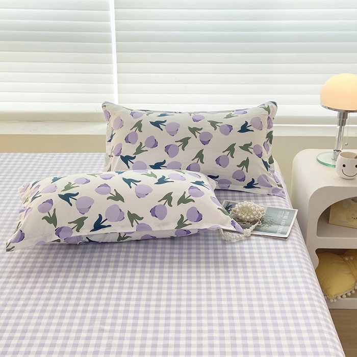 91家纺网 家纺一手货源 找家纺 楠沐 2025新款亲肤水洗棉磨毛四件套 郁金香