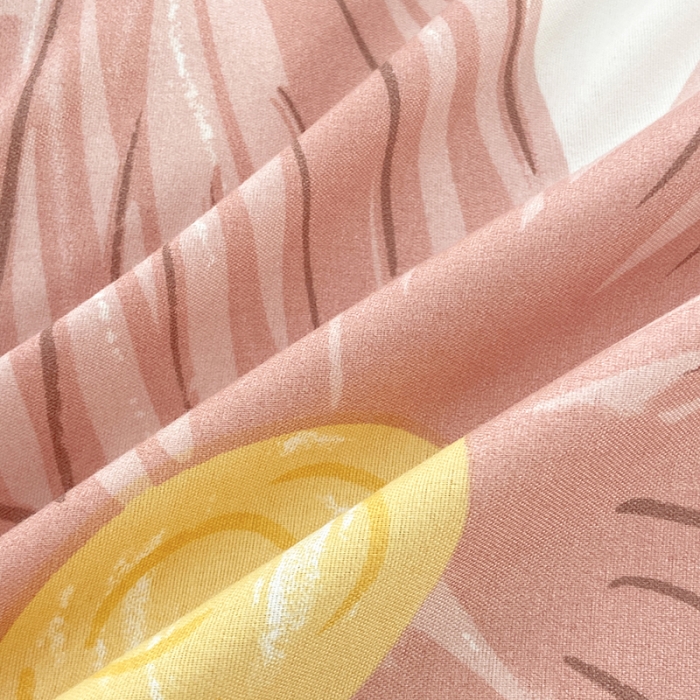 91家纺网 家纺一手货源 找家纺 楠沐 2025新款亲肤水洗棉磨毛四件套 阳光花苑-粉