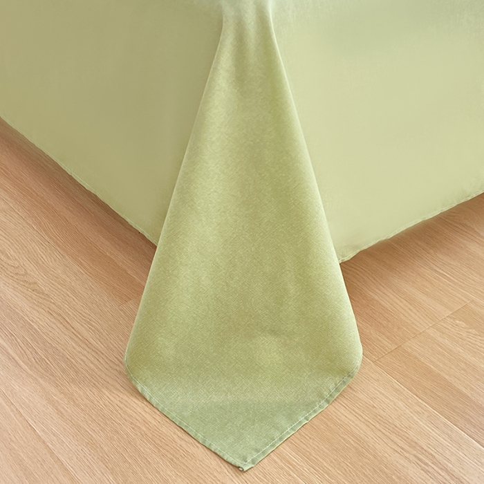 91家纺网 家纺一手货源 找家纺 楠沐 2025新款亲肤水洗棉磨毛四件套 绿色心情