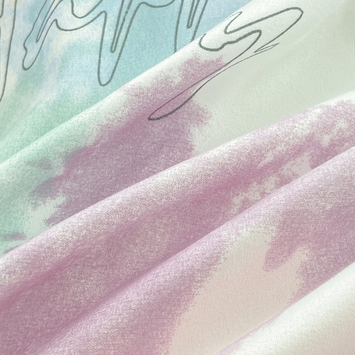 91家纺网 家纺一手货源 找家纺 楠沐 2025新款亲肤水洗棉磨毛四件套 晕染马卡龙