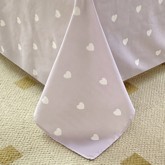 91家纺网 家纺一手货源 找家纺 楠沐 2025新款亲肤水洗棉磨毛四件套 爱心灰