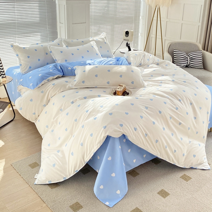 91家纺网 家纺一手货源 找家纺 楠沐 2025新款亲肤水洗棉磨毛四件套 小心情