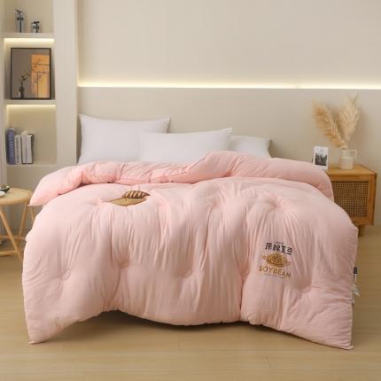 薇玛仕 2023新款A类水洗棉原棉大豆被冬被 原棉-温馨粉