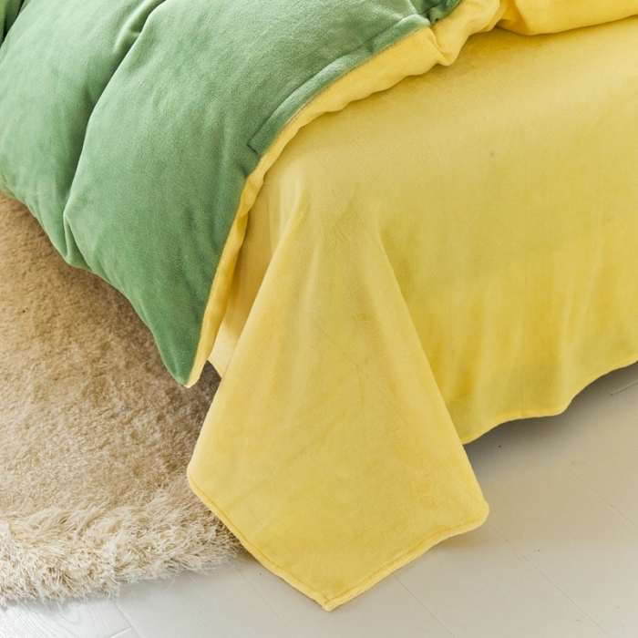 91家纺网 家纺一手货源 找家纺 （总）慕晨高克重爆款直播纯色牛奶绒法莱绒双拼素色三四件套单被套床单