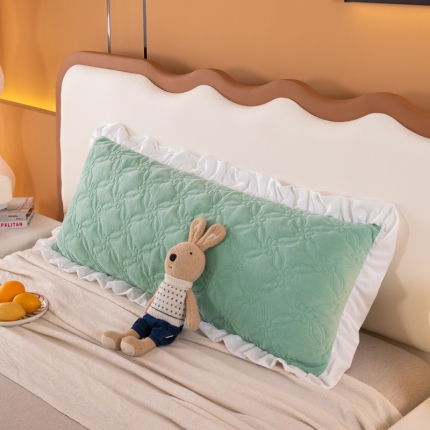 91家纺网 家纺一手货源 找家纺 喜相逢家纺 D31-夹棉牛奶绒双人枕套