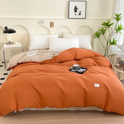 91家纺网 家纺一手货源 找家纺 春皖家纺 2023新款全棉A类棋盘华夫格单品系列风格三-单被套