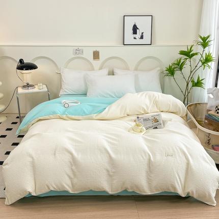 91家纺网 家纺一手货源 找家纺 春皖家纺 2023新款全棉A类棋盘华夫格单品系列风格三-单被套