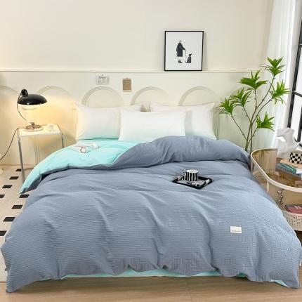 91家纺网 家纺一手货源 找家纺 春皖家纺 2023新款全棉A类棋盘华夫格单品系列风格三-单被套