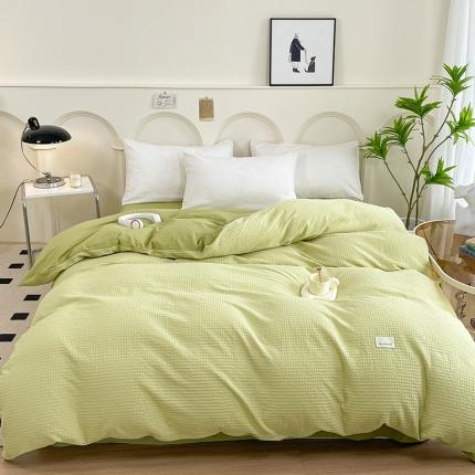 91家纺网 家纺一手货源 找家纺 春皖家纺 2023新款全棉A类棋盘华夫格单品系列风格三-单被套