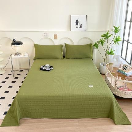 91家纺网 家纺一手货源 找家纺 春皖家纺 2023新款全棉A类棋盘华夫格单品系列风格三单床单