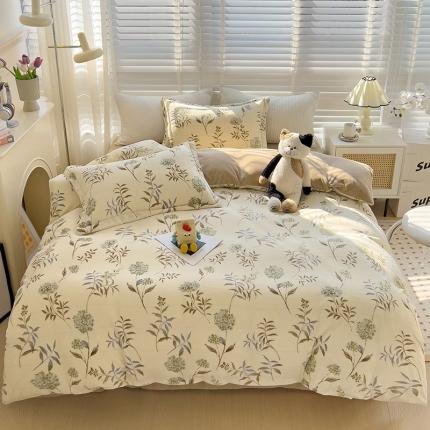 91家纺网 家纺一手货源 找家纺 （总）乐童2024新款吊边款牛奶绒四件套