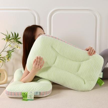 91家纺网 家纺一手货源 找家纺 (总) 梦叶草 2023新款竹纤维五分区SPA枕头枕芯