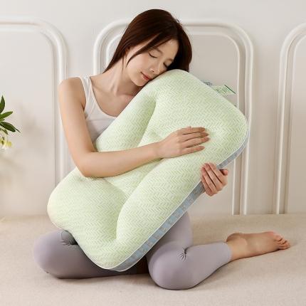 91家纺网 家纺一手货源 找家纺 (总) 梦叶草 2023新款竹纤维五分区SPA枕头枕芯