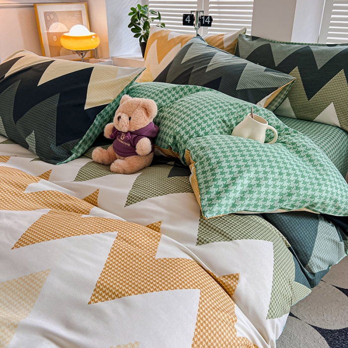 91家纺网 家纺一手货源 找家纺 维娜斯 2023新款亲肤棉水洗棉印花单被套 小波浪