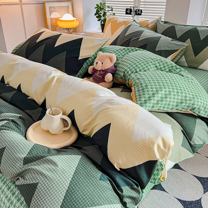 91家纺网 家纺一手货源 找家纺 维娜斯 2023新款亲肤棉水洗棉印花单被套 小波浪