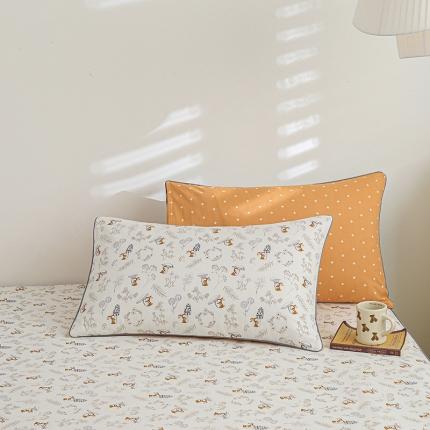 91家纺网 家纺一手货源 找家纺 元元 2024新款13372加密精梳全棉单品套件系列-单枕套 聆听