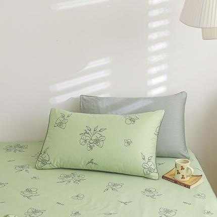 91家纺网 家纺一手货源 找家纺 元元 2024新款13372加密精梳全棉单品套件系列-单枕套 笑盈