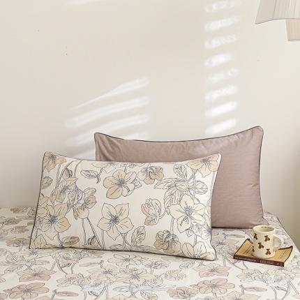 91家纺网 家纺一手货源 找家纺 元元 2024新款13372加密精梳全棉单品套件系列-单枕套 优雅恋人