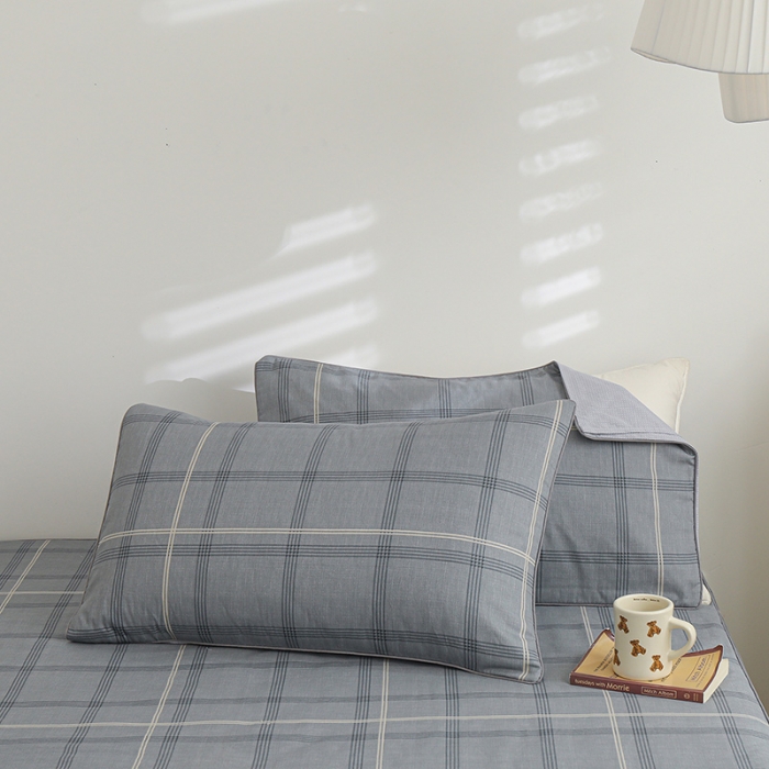 91家纺网 家纺一手货源 找家纺 元元 2024新款13372加密精梳全棉单品套件系列-单枕套 北欧格