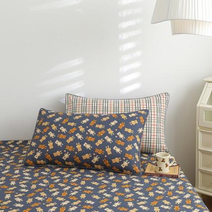 元元 2024新款13372加密精梳全棉单品套件系列-单枕套 熊本