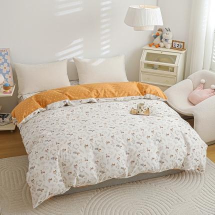 91家纺网 家纺一手货源 找家纺 元元 2024新款13372加密精梳全棉单品套件系列-单被套 聆听