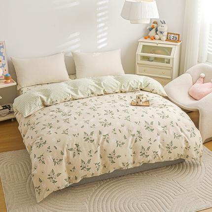 91家纺网 家纺一手货源 找家纺 元元 2024新款13372加密精梳全棉单品套件系列-单被套 婷语花间