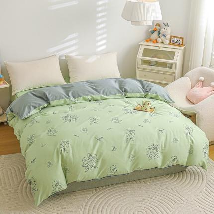 91家纺网 家纺一手货源 找家纺 元元 2024新款13372加密精梳全棉单品套件系列-单被套 笑盈