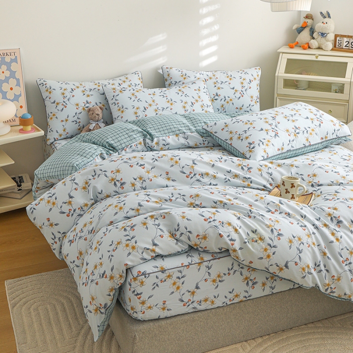 91家纺网 家纺一手货源 找家纺 元元 2024新款13372加密精梳全棉单品套件系列-单被套 爱洛