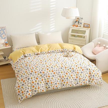 元元 2024新款13372加密精梳全棉单品套件系列-单被套 草莓派