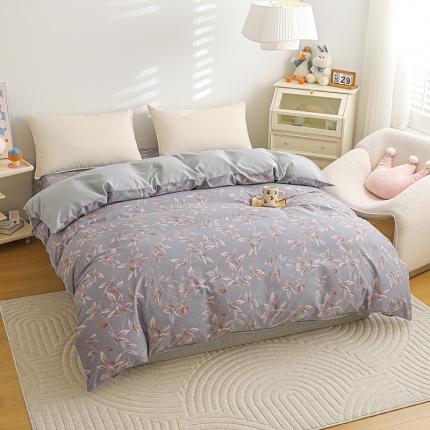 元元 2024新款13372加密精梳全棉单品套件系列-单被套 微光-灰