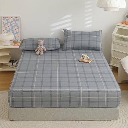 91家纺网 家纺一手货源 找家纺 元元 2024新款13372加密精梳全棉单品套件系列-单床笠 北欧格