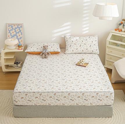 元元 2024新款13372加密精梳全棉单品套件系列-单床笠 聆听