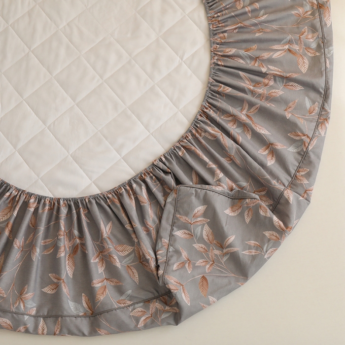 91家纺网 家纺一手货源 找家纺 元元 2024新款13372加密精梳全棉单品套件系列-单床笠 微光-灰