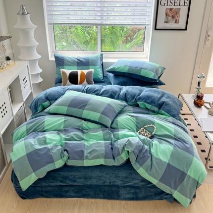 91家纺网 家纺一手货源 找家纺 （总）三沁 2023新款全棉水洗棉加绒四件套