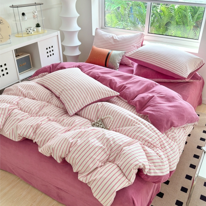 91家纺网 家纺一手货源 找家纺 （总）三沁 2023新款全棉水洗棉加绒四件套