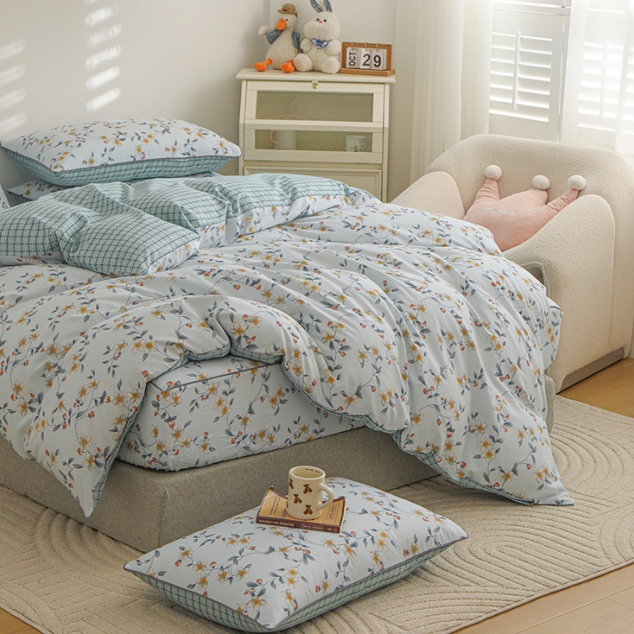 91家纺网 家纺一手货源 找家纺 元元 2024新款13372加密精梳全棉单品套件系列-四件套 爱洛