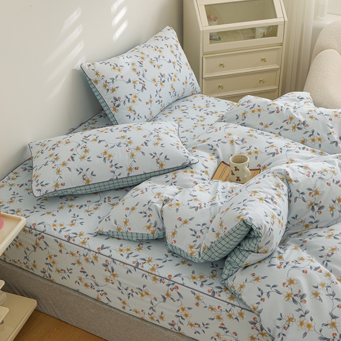 91家纺网 家纺一手货源 找家纺 元元 2024新款13372加密精梳全棉单品套件系列-四件套 爱洛