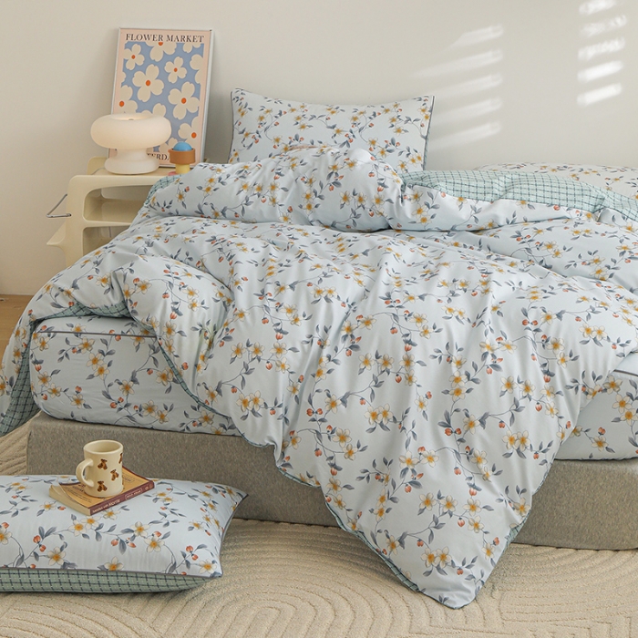 91家纺网 家纺一手货源 找家纺 元元 2024新款13372加密精梳全棉单品套件系列-四件套 爱洛